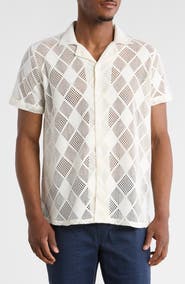 T.R. PREMIUM Modern Fit Textured Camp Shirt