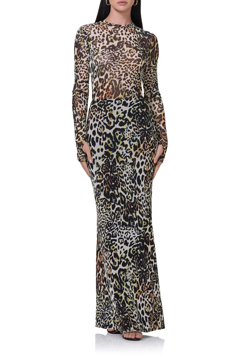 Tegan Print Maxi Skirt, Alternate, color, FALL ANIMAL