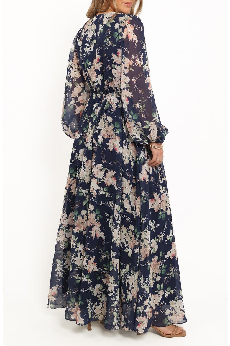 Anisa Long Sleeve Floral Maxi Dress, Alternate, color, NAVY FLORAL