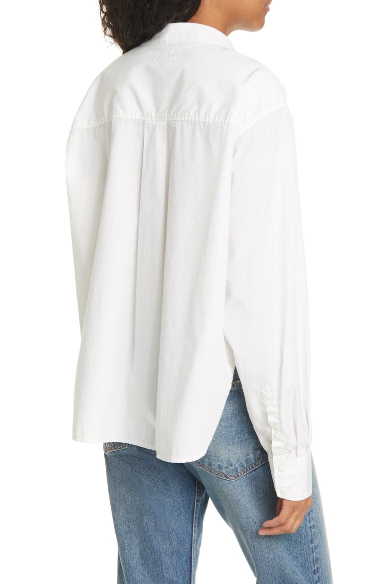 Florian Cotton & Silk Shirt, Alternate, color, WHITE