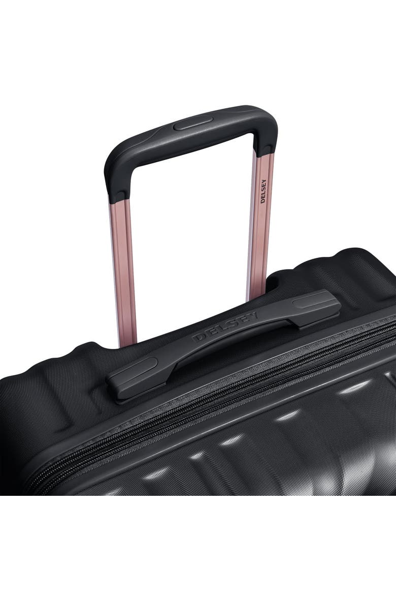 Delsey Alexis Lightweight Luggage-Checked Medium, Alternate, color, Black/Rose Gold