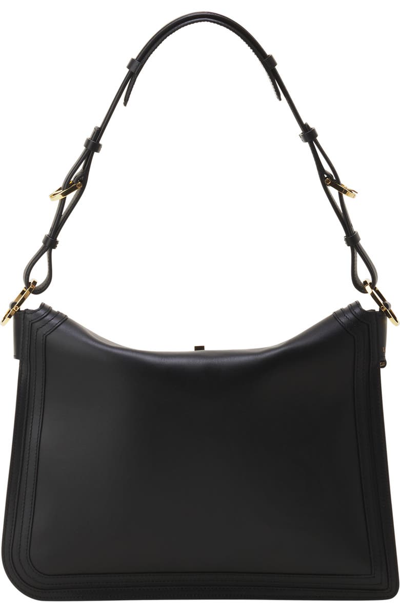 Lanvin Compagnon Asymmetrical Bag In Leather, Alternate, color, Black