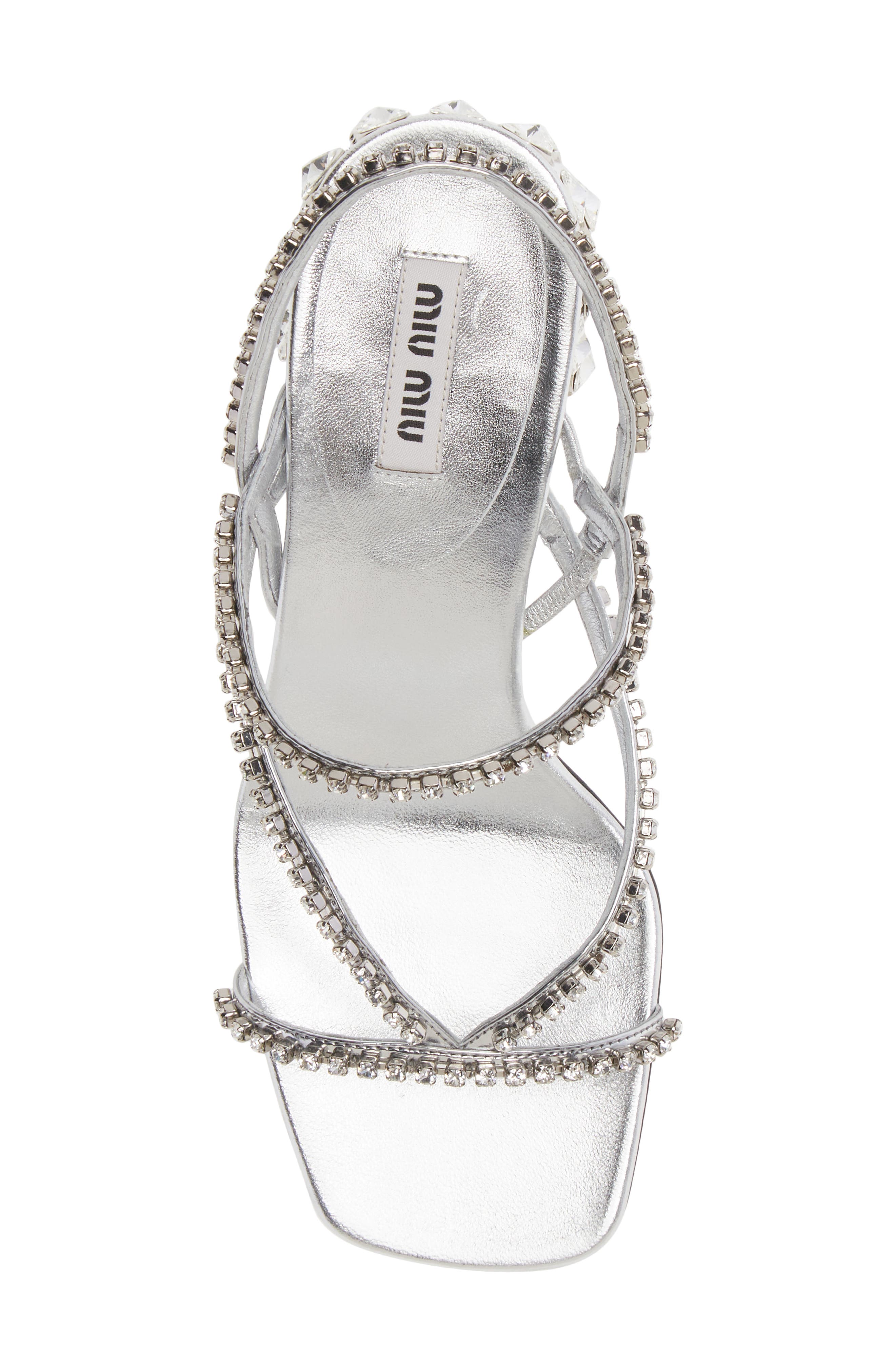 Crystal Embellished Block Heel Sandal, Alternate, color, ARGENTO