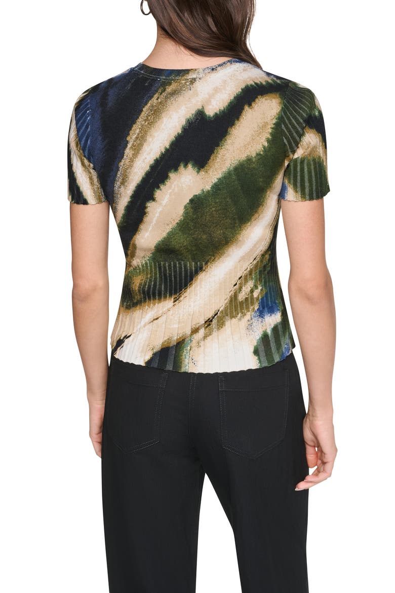 Print Mixed Rib Sweater, Alternate, color, BRUSHED RIVERSIDE