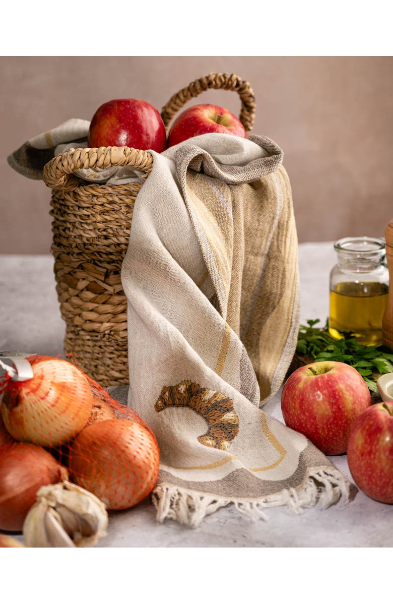 Olive and Loom Hand-Stitched Kitchen Towel, Alternate, color, Croissant