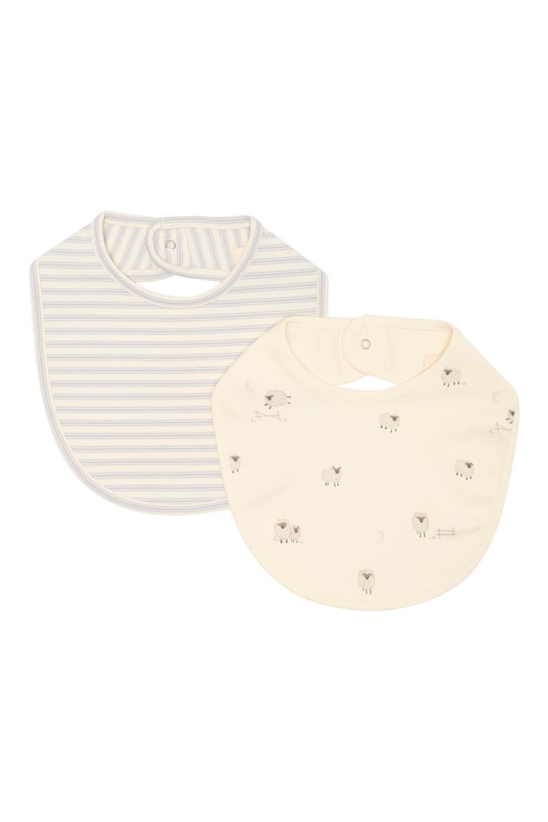 Sheep Assorted 2-Pack Cotton Jersey Snap Bibs, Main, color, IVORY