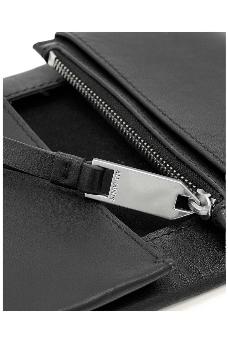 Harluna Leather Bifold Wallet, Alternate, color, BLACK/ SILVER