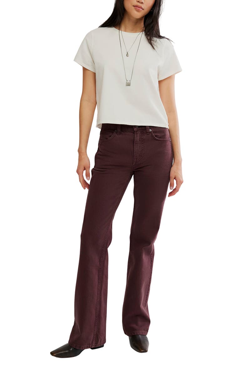Double Knot High Waist Straight Leg Jeans, Alternate, color, PLUM