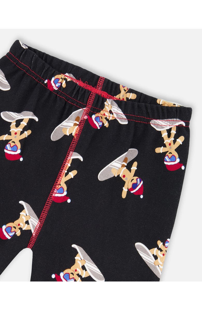 Deux par Deux Two-Piece Organic Cotton Pajama Set Cookie, Alternate, color, Black