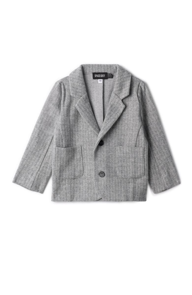 Space Grey Herringbone Stretch Blazer, Main, color, Grey