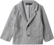 Space Grey Herringbone Stretch Blazer
