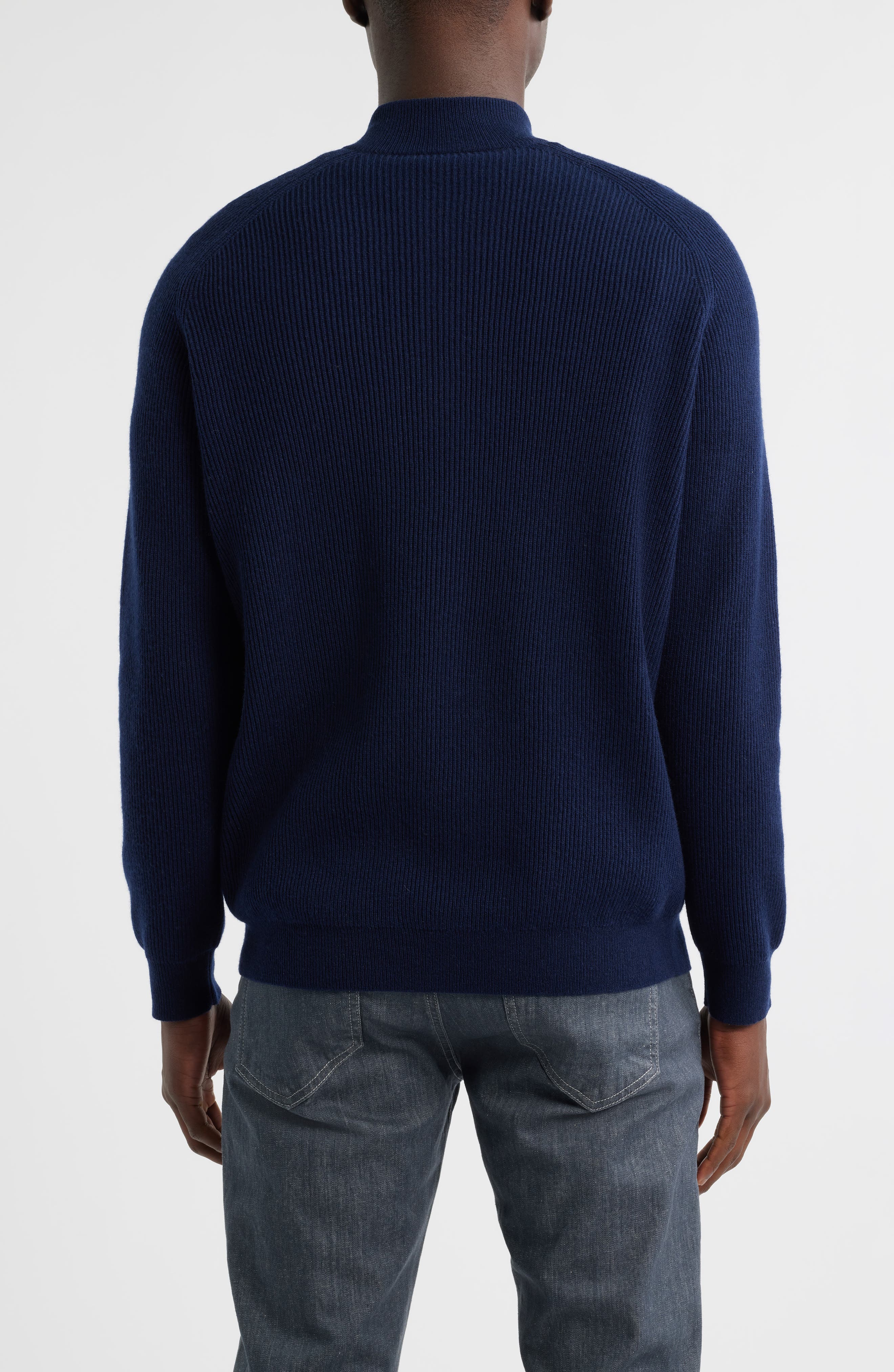 Brant Merino Wool & Cashmere Mock Neck Sweater - image 2