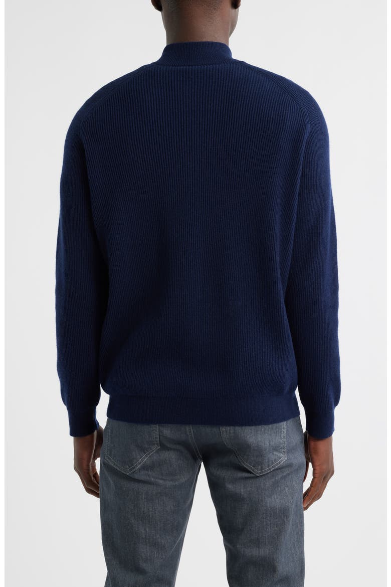 Brant Merino Wool & Cashmere Mock Neck Sweater, Alternate, color, NAVY
