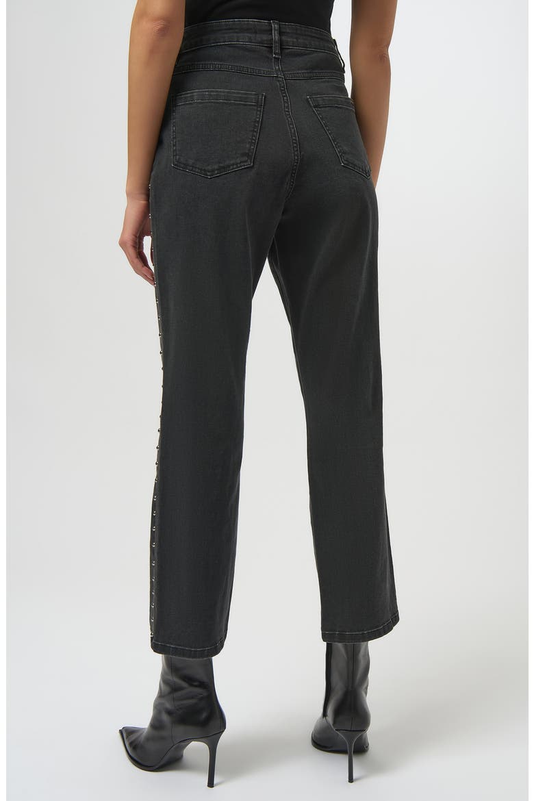 Studded Mid Rise Straight Leg Jeans, Alternate, color, CHARCOAL GREY