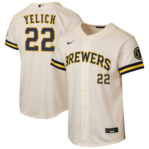 Youth Nike Christian Yelich Cream Milwaukee Brewers Home Stadium Jersey