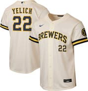 Nike Youth Nike Christian Yelich Cream Milwaukee Brewers Home Stadium Jersey
