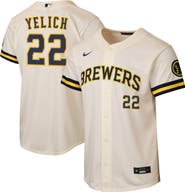 Nike Youth Nike Christian Yelich Cream Milwaukee Brewers Home Stadium Jersey
