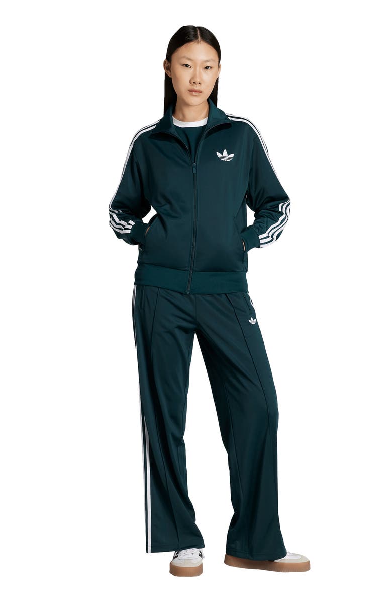 adidas Firebird Recycled Polyester Track Jacket, Alternate, color, Aurora Ivy/ White