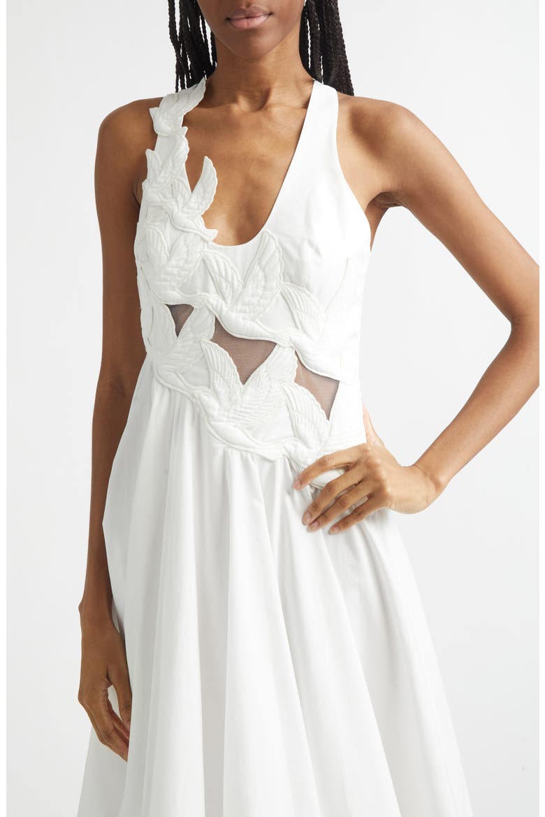 Luna Appliqué Midi Dress, Alternate, color, IVORY