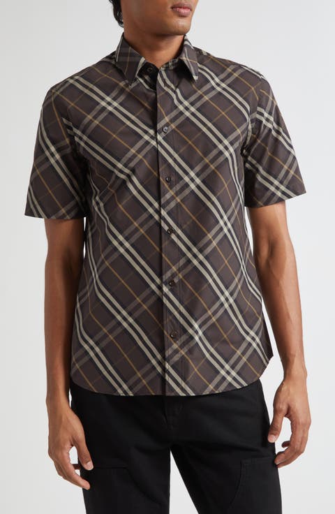 Robert Check Short Sleeve Cotton Button-Up Shirt