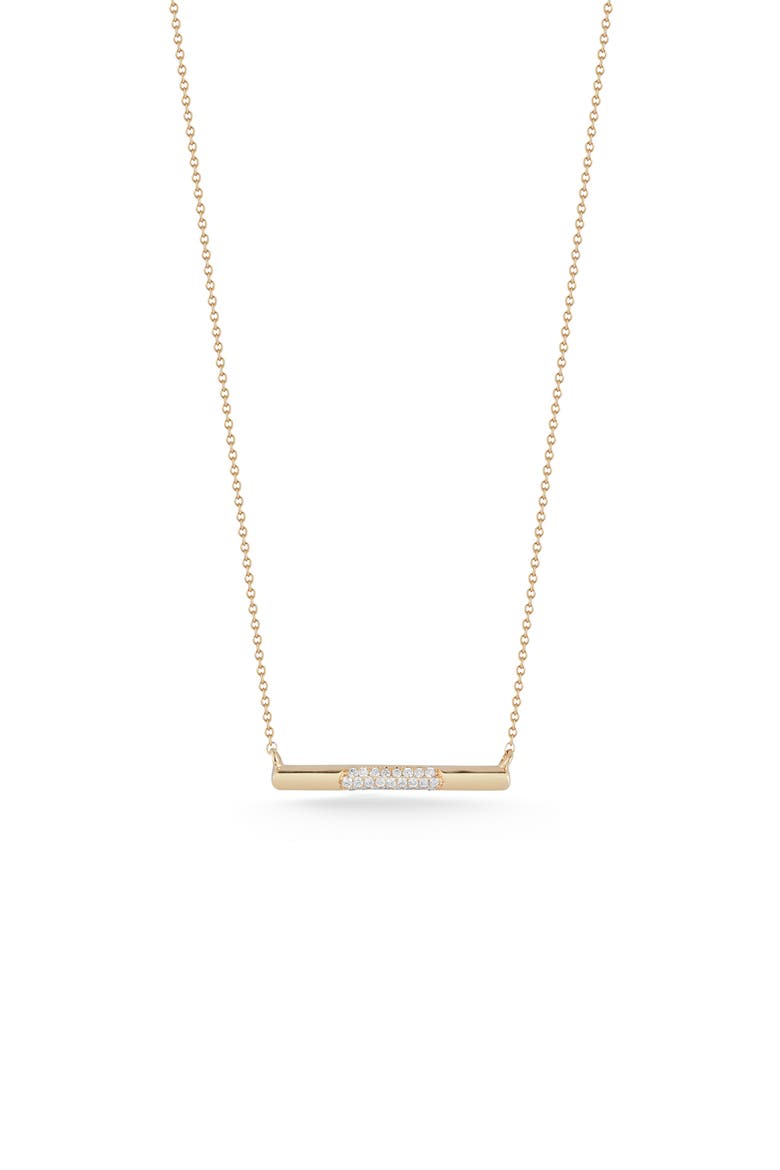 Designs Micro Dome Pavé Diamond Bar Necklace, Main, color, YELLOW GOLD