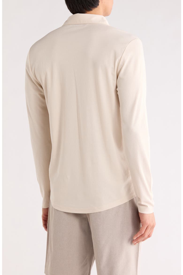 Run Away Long Sleeve Knit Polo, Alternate, color, MOONBEAM