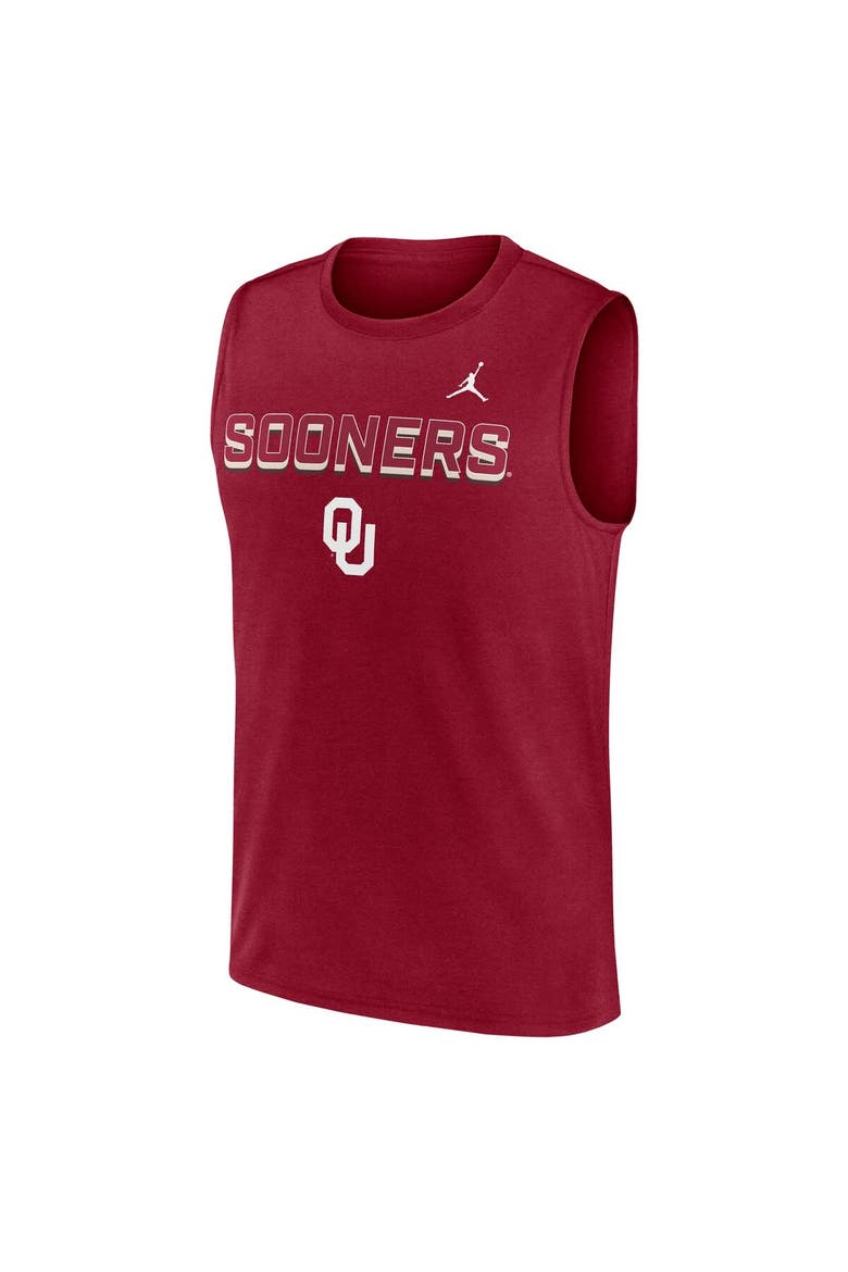Men's Jordan Brand Crimson Oklahoma Sooners Primetime Tricode Legend Performance Tank Top, Alternate, color, Crimson