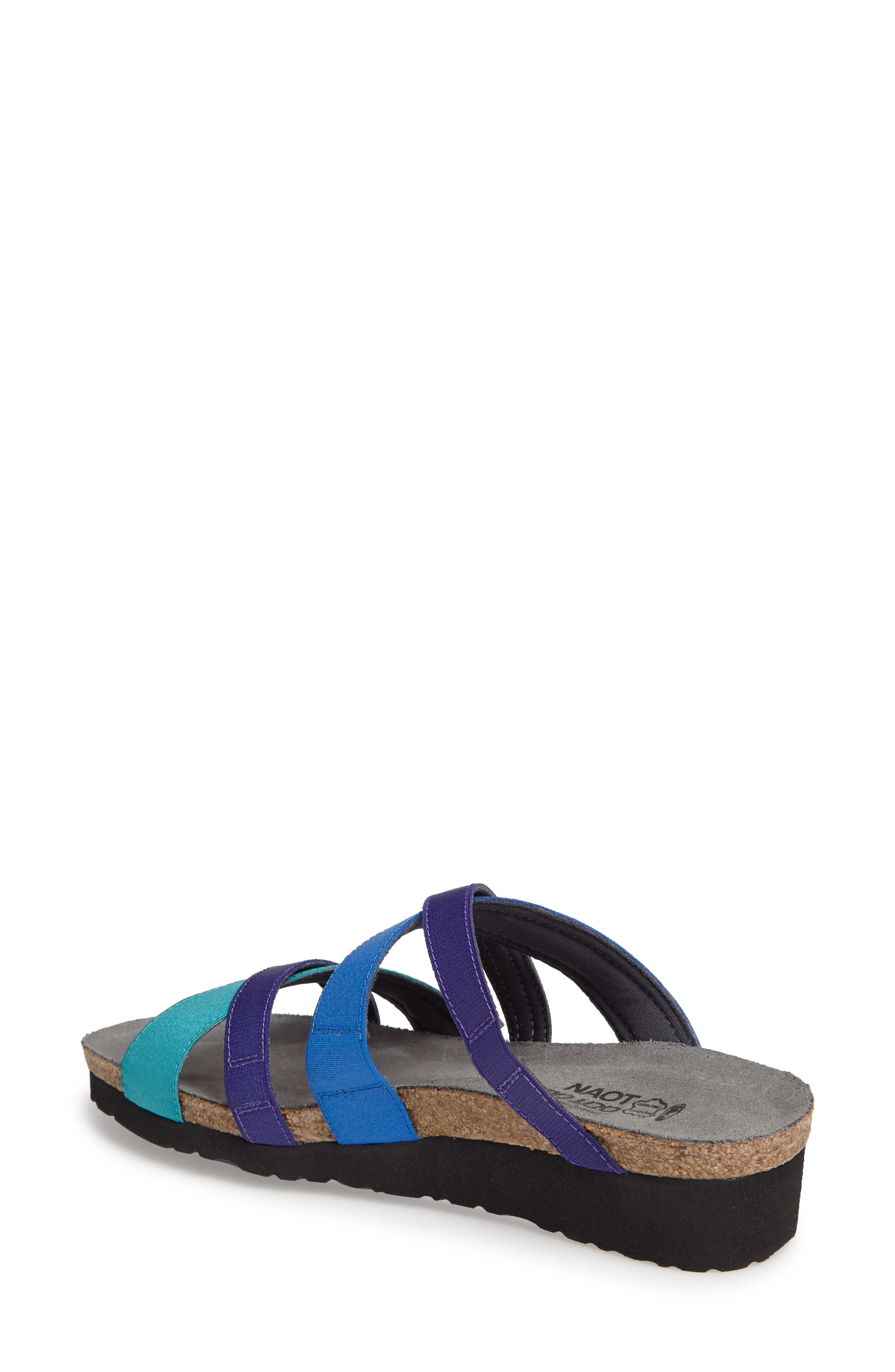 Roxana Strappy Slip-On Sandal, Alternate, color, BLUE/ PURPLE FABRIC