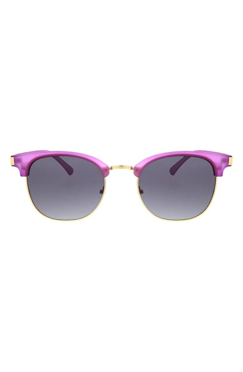 Hurley 52mm Retro Half Rim Sunglasses, Main, color, Crystal Lilac