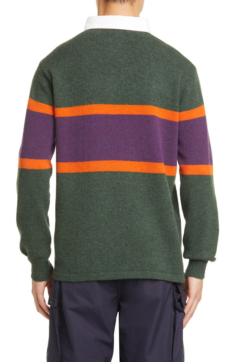 BEAMS Plus Rugby Stripe Wool Sweater, Alternate, color,