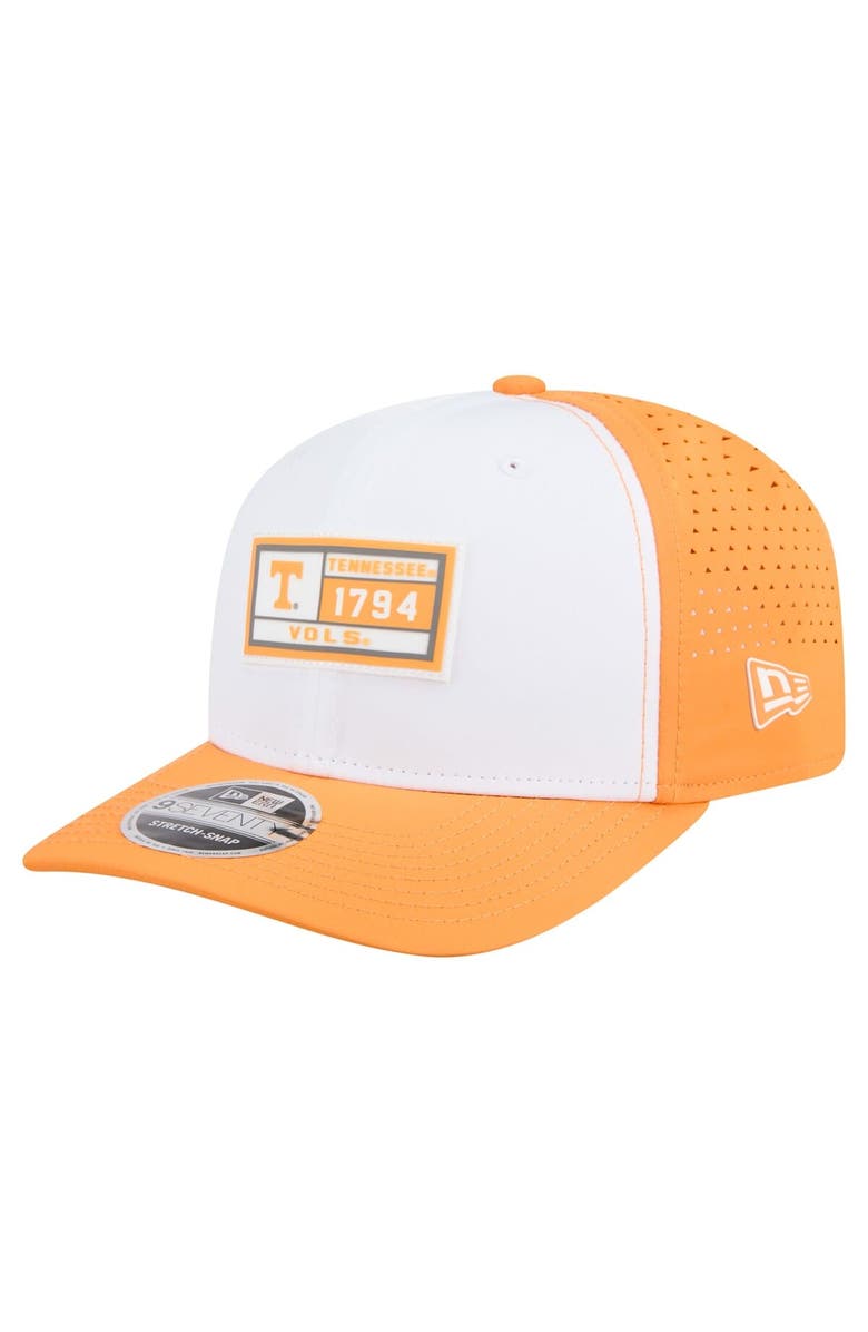 New Era Men's New Era White/Tennessee Orange Tennessee Volunteers Perforated Patched 9SEVENTY Adjustable Hat, Main, color, White