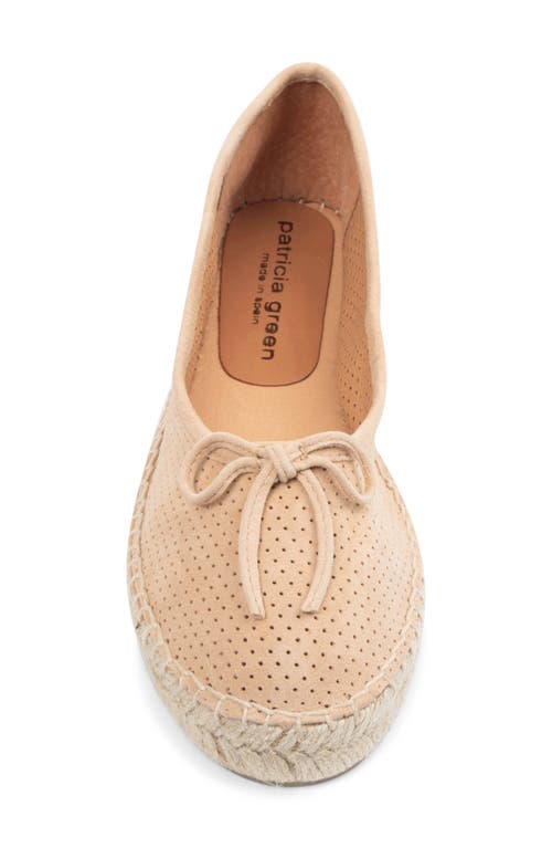 Patricia Green Sydney Ballet Flat In Natural Perforated Suede