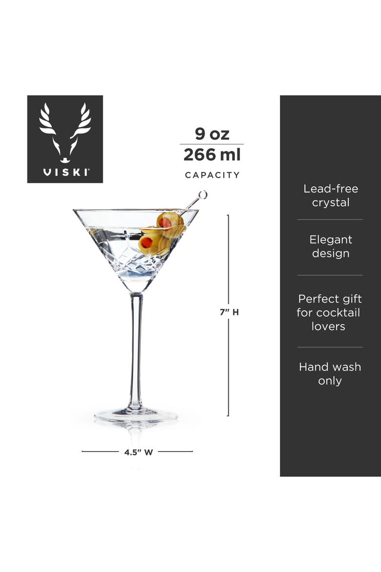 Admiral Crystal Martini Glasses Set of 2, Alternate, color, CLEAR