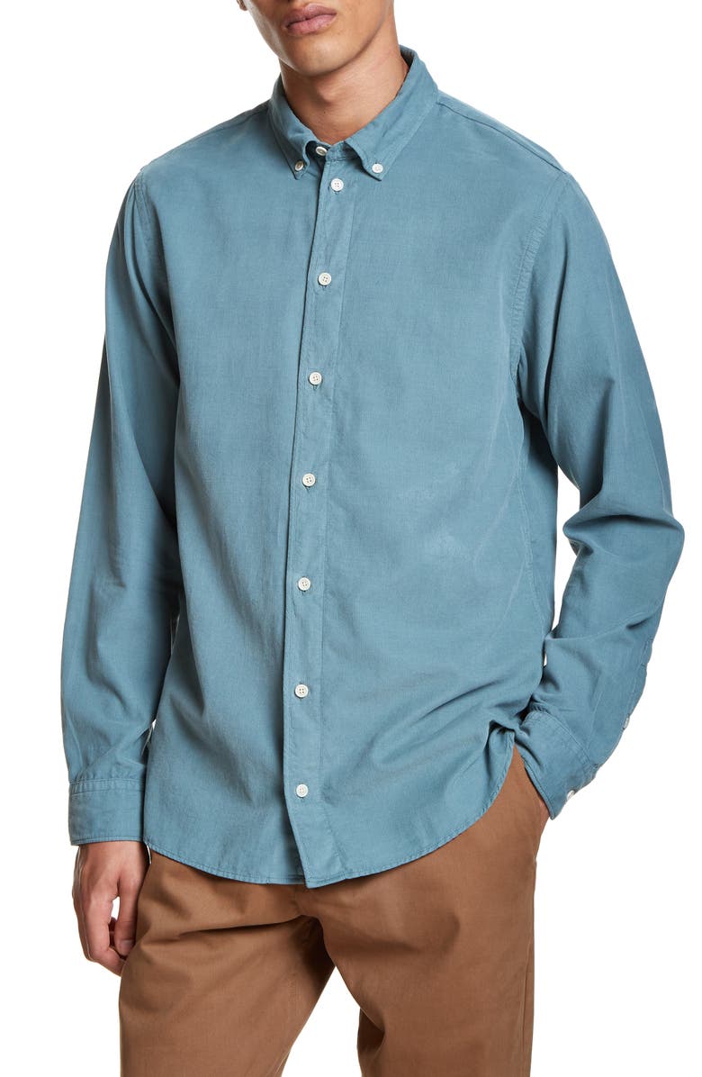 Wax London Bampton Button-Down Corduroy Shirt, Alternate, color, 