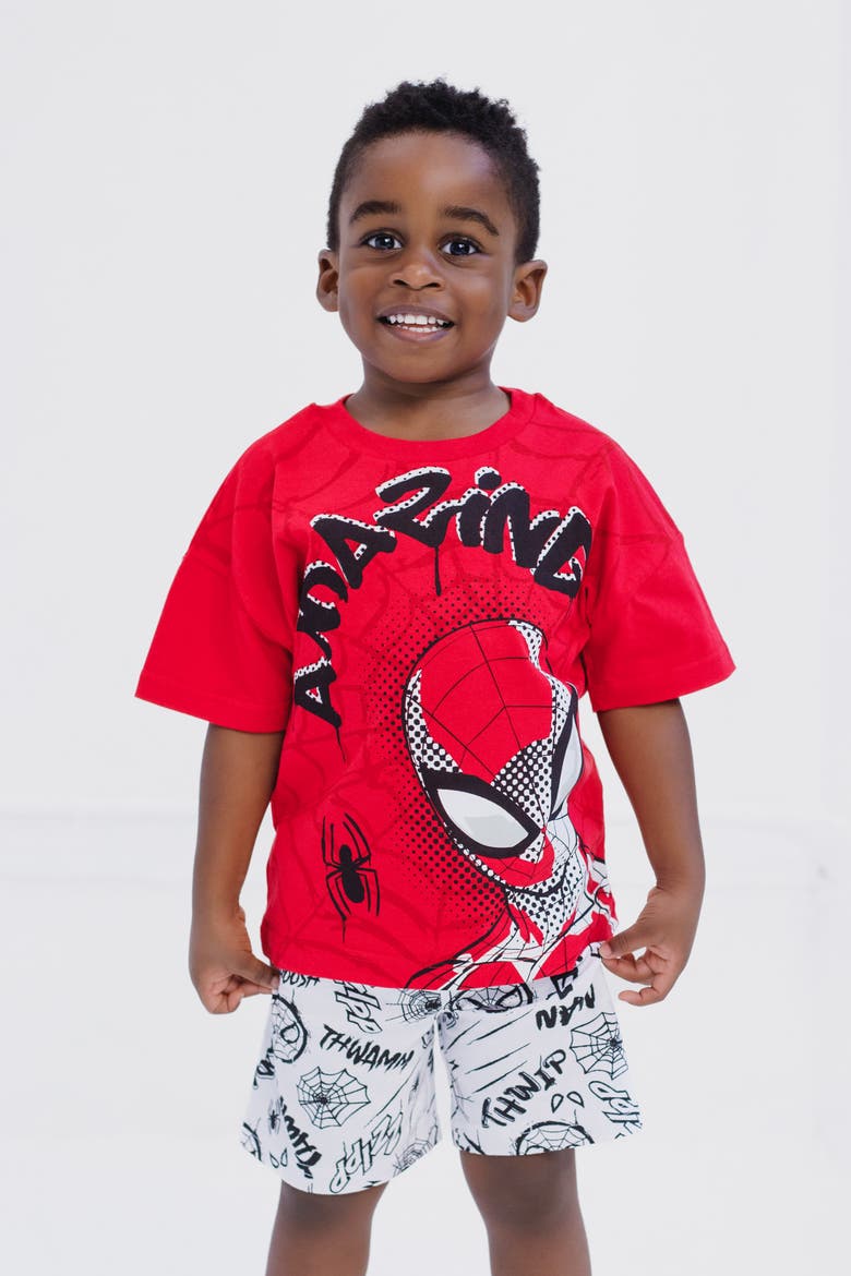 Spider-Man 2-Piece T-Shirt and Shorts Set, Alternate, color, Spider Man Red White
