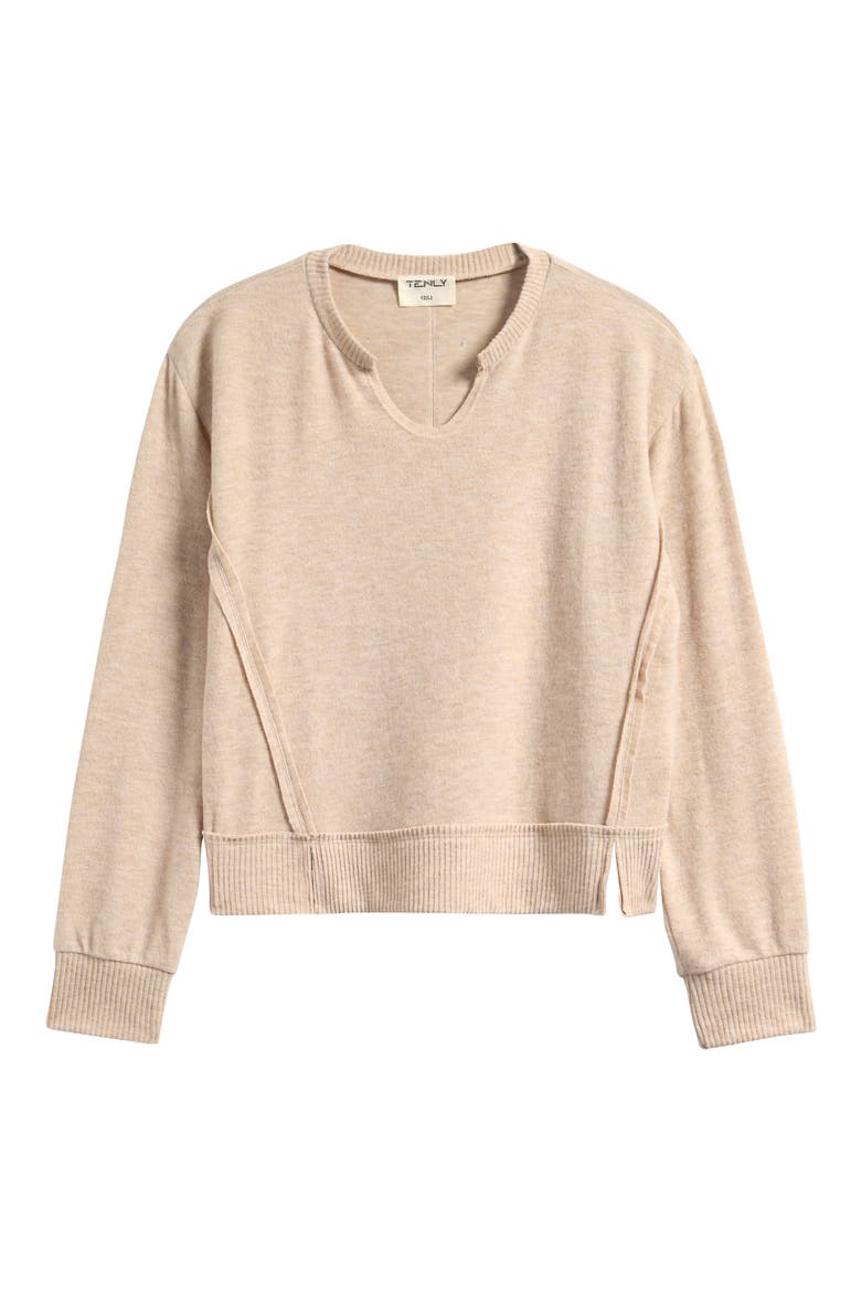 Kids' Long Sleeve Hacci Top, Main, color, HOT LATTE