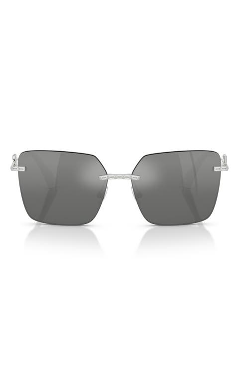 59mm Rimless Square Sunglasses