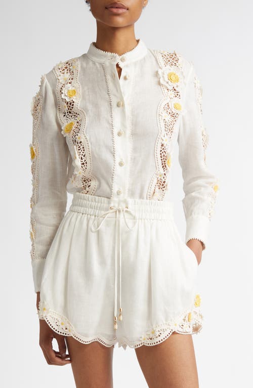 Zimmermann White Everley Shirt In Ivory