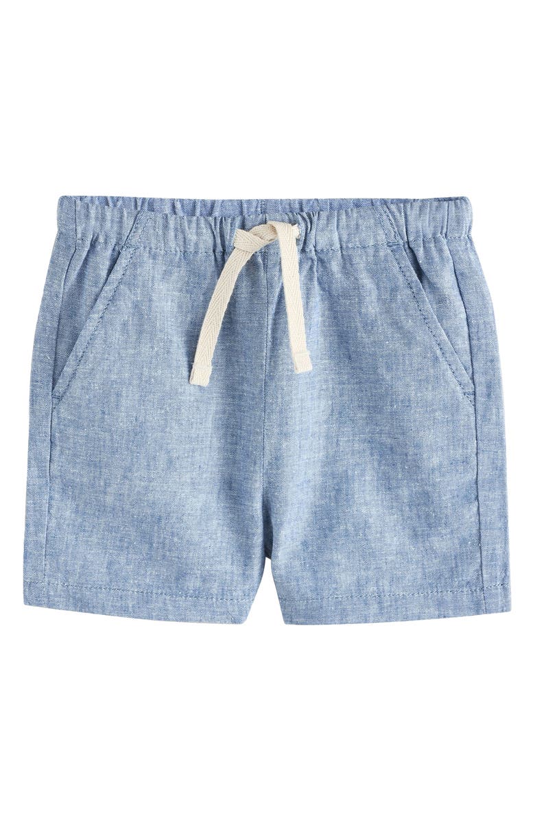 NEXT Kids' Linen & Cotton Shorts, Main, color, Blue