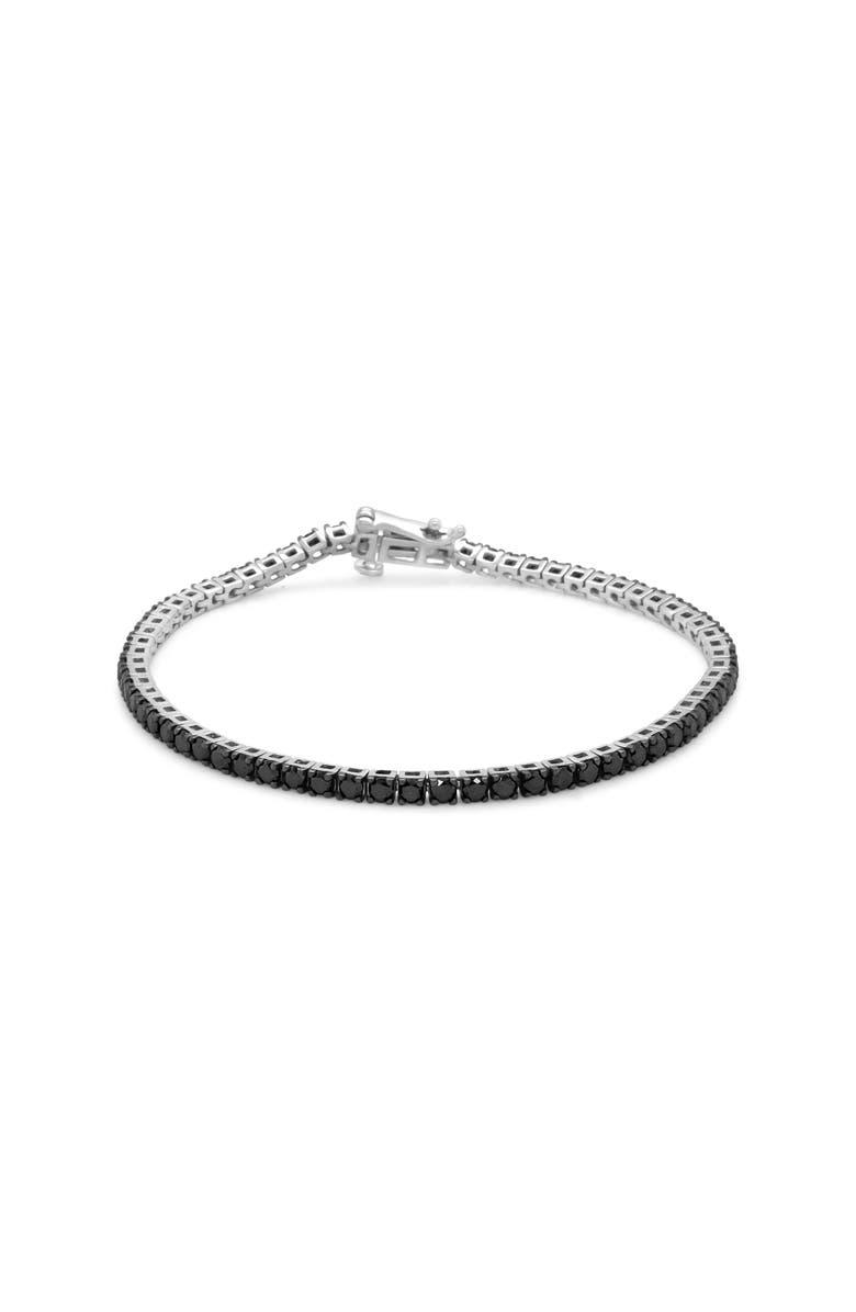 Haus of Brilliance Silver 4.0 Cttw Treated Black Diamond Classic Tennis Bracelet, Main, color, White