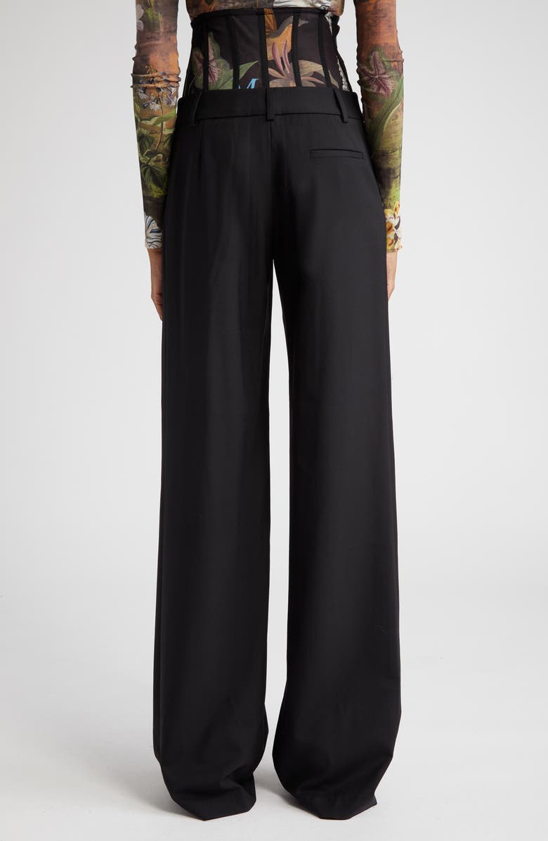 MONSE Floral Print Bustier Stretch Wool Pants, Alternate, color, 