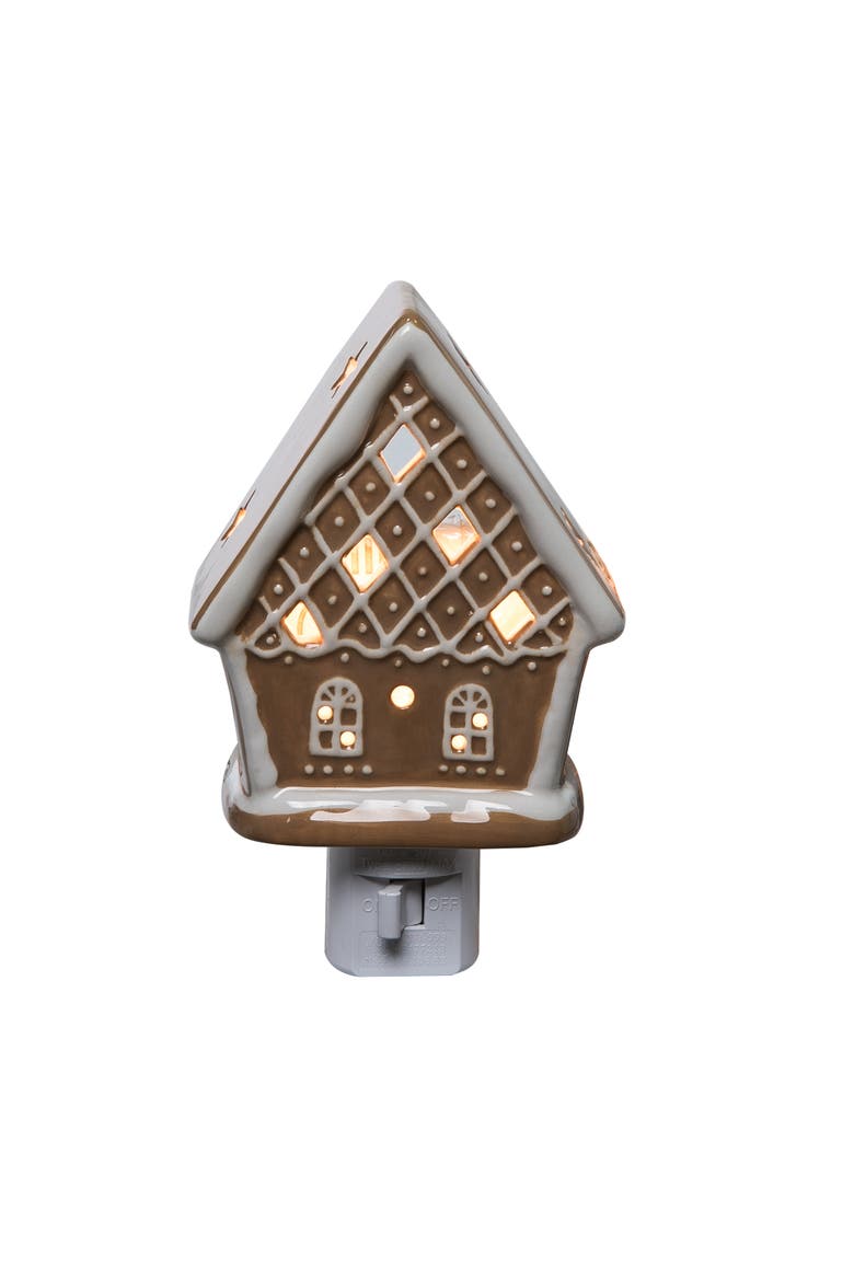 Gingerbread House Nightlight, Main, color, Brown