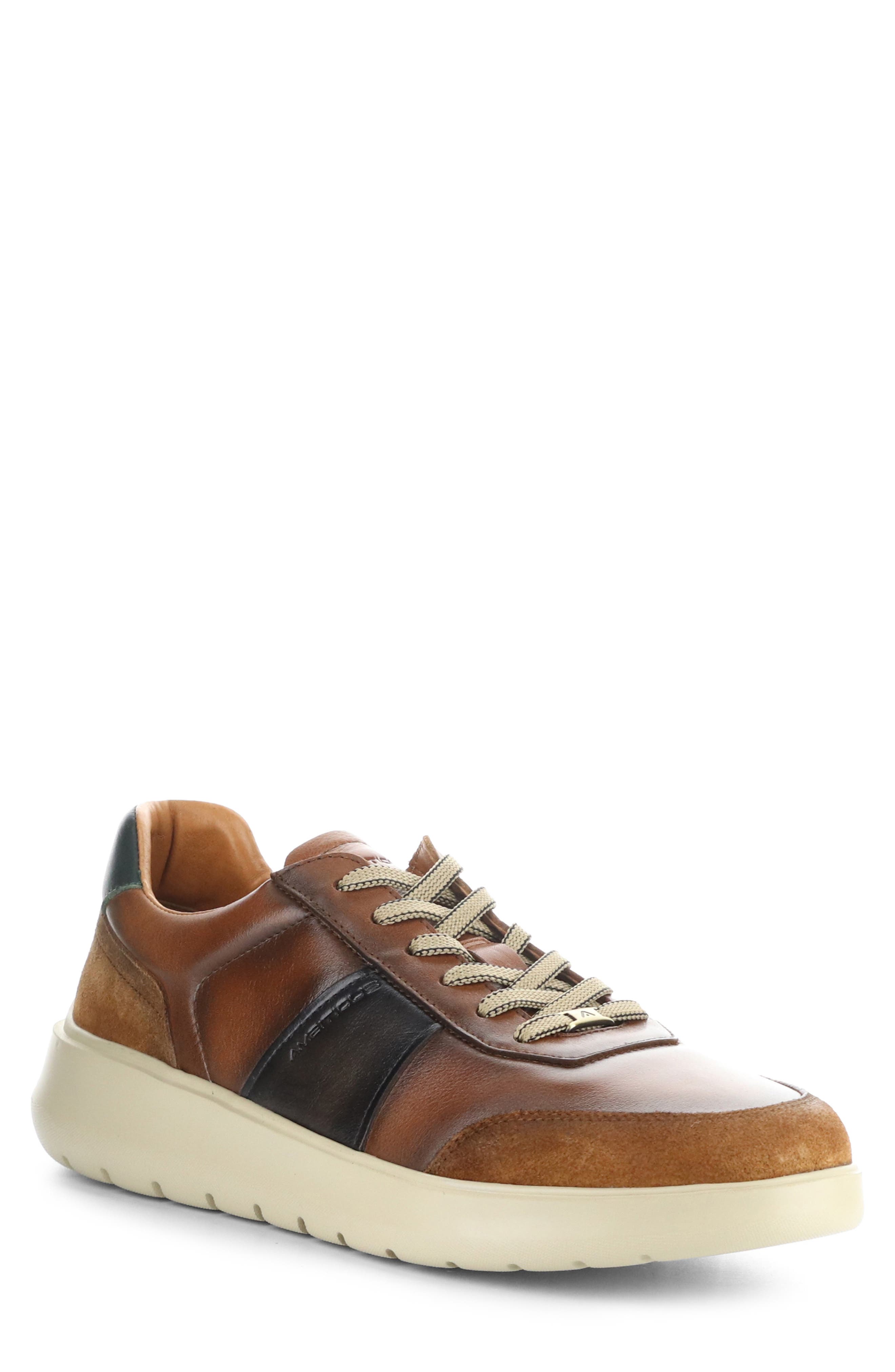 12981B Low Top Sneaker, Main, color, COGNAC/ BROWN LEATHER