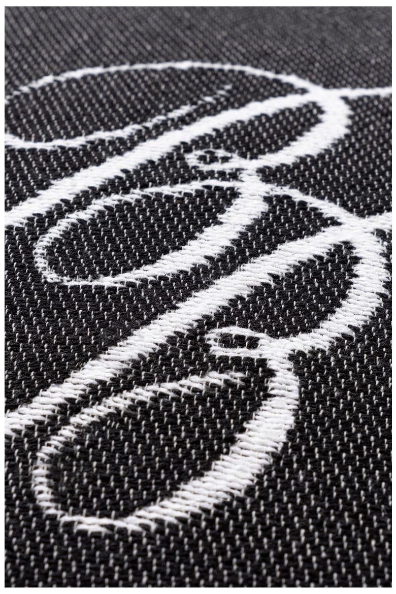 Monogram Logo Cotton Throw Pillow, Alternate, color, BLACK