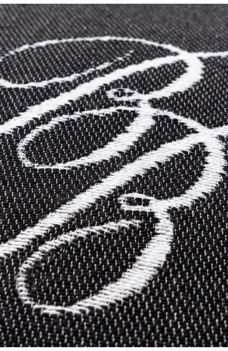 Brooks Brothers Monogram Logo Cotton Throw Pillow, Alternate, color, Black