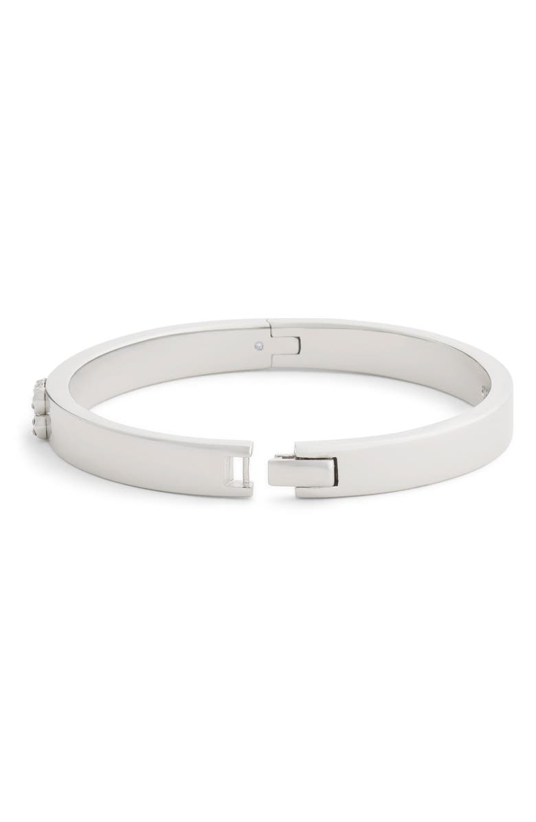 COACH Sculpted C Pavé Hinge Bangle, Alternate, color, Rhodium
