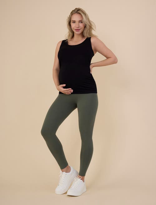 Motherhood Maternity Essential Stretch Secret Fit Over The Belly Maternity Leggings In Green