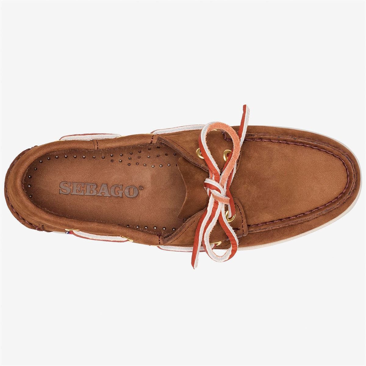 Sebago Portland Nubuck Womans Boat Shoes, Alternate, color, Brown Dk-Yellow Gold
