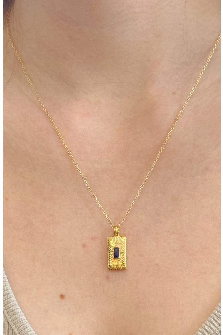 Clara Sunburst Sapphire Pendant Necklace, Alternate, color, Sunburst Sapphire
