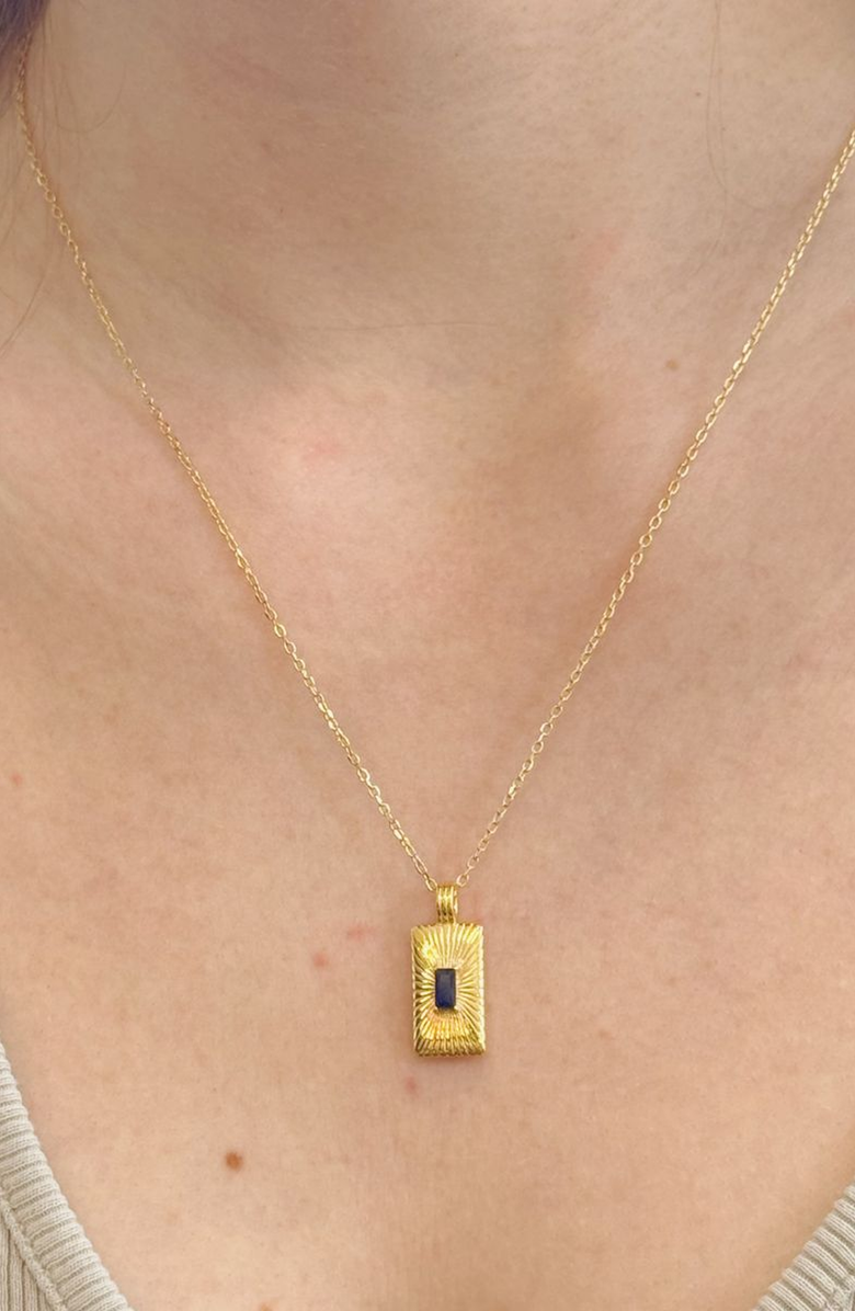 Little Sky Stone Clara Sunburst Sapphire Pendant Necklace, Alternate, color, Sunburst Sapphire